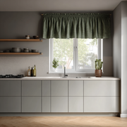 Sage Linen Kitchen Valance - Blackout Lining