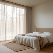 S-Fold Natural Sheer Bedroom Curtains
