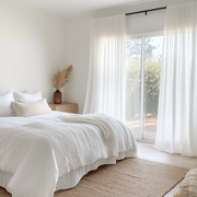 White Linen Sheer Curtains for Bedroom