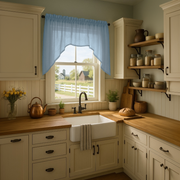 Sky Blue Linen Swag Valance Curtain