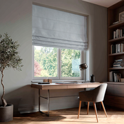 Stone Grey Linen Blackout Roman Shades