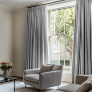 Stone Grey Linen Pencil Pleat Blackout Curtains