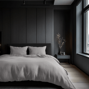 Stone Light Grey Washed Linen Duvet Cover Set