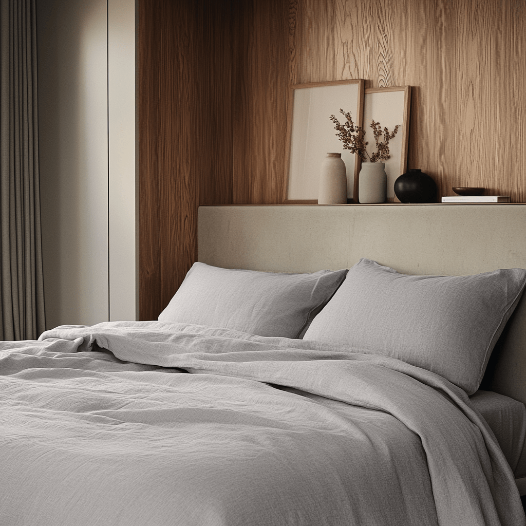 Stone Light Grey Linen Duvet Cover Set