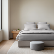 Stone Light Grey Washed Linen Deep Pocket Fitted Sheet