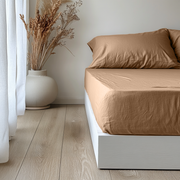 Tawny Brown Linen Fitted Sheet