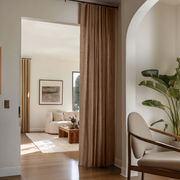 Tawny Brown Linen Multitape Doorway Curtain