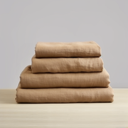 Tawny Brown Linen Sheet Set