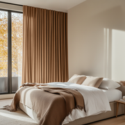 Tawny Warm Brown Bedroom Curtains 