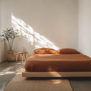 Luxury Heavy Weight Terracotta Clay Linen Fitted Sheet Only