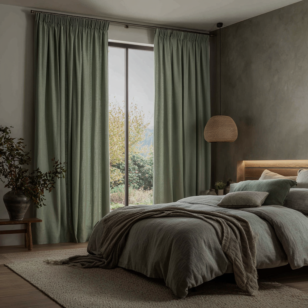 Thermal Pencil Pleat Linen Curtain