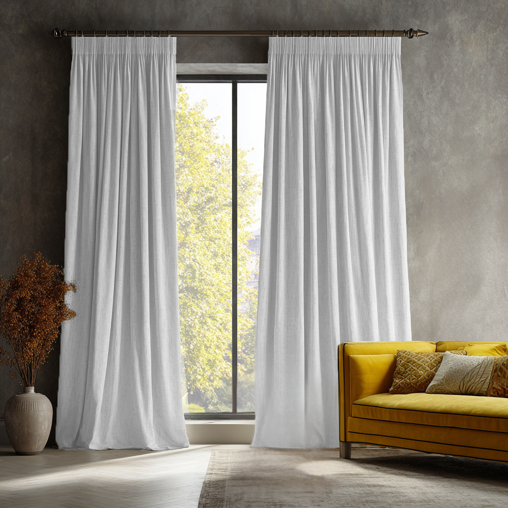Thermal Pencil Pleat Linen Curtain