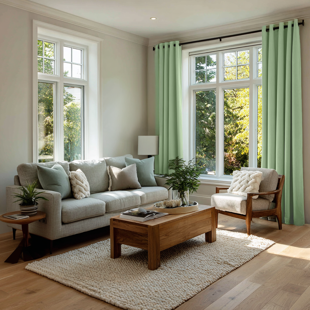 Lime Green Velvet Blackout Grommet Curtain