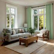 Lime Green Velvet Blackout Grommet Curtain