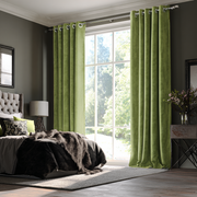 Moss Green Velvet Blackout Grommet Curtain