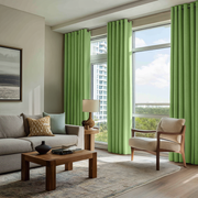 Light Green Velvet Blackout Grommet Curtain