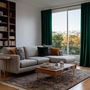 Emerald Green Velvet Grommet Blackout Curtains