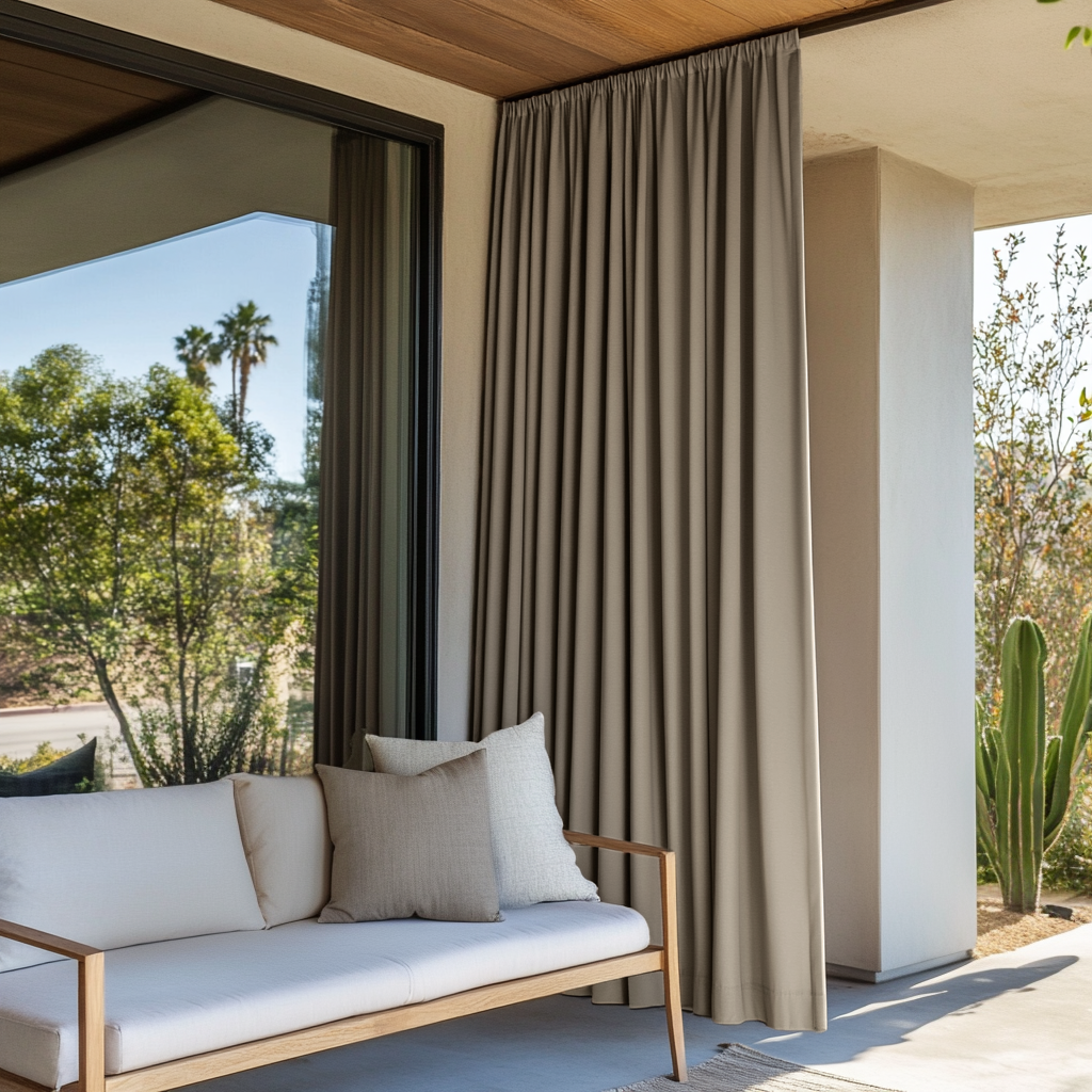 Outdoor Rod Pocket Curtains For Screened or Open Porch - Waterproof and Windproof - Various Colors & Custom Sizes