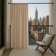 Linen Color Waterproof and Windproof Outdoor Balcony Curtains