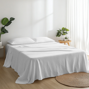 White Flat Linen Sheet