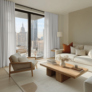 White Linen Back Tab Curtains