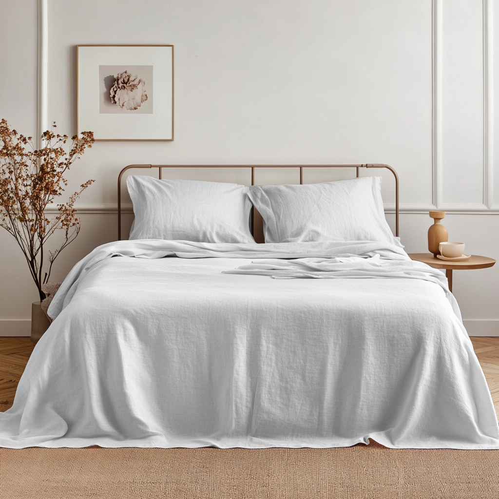 White Linen Sheet Set