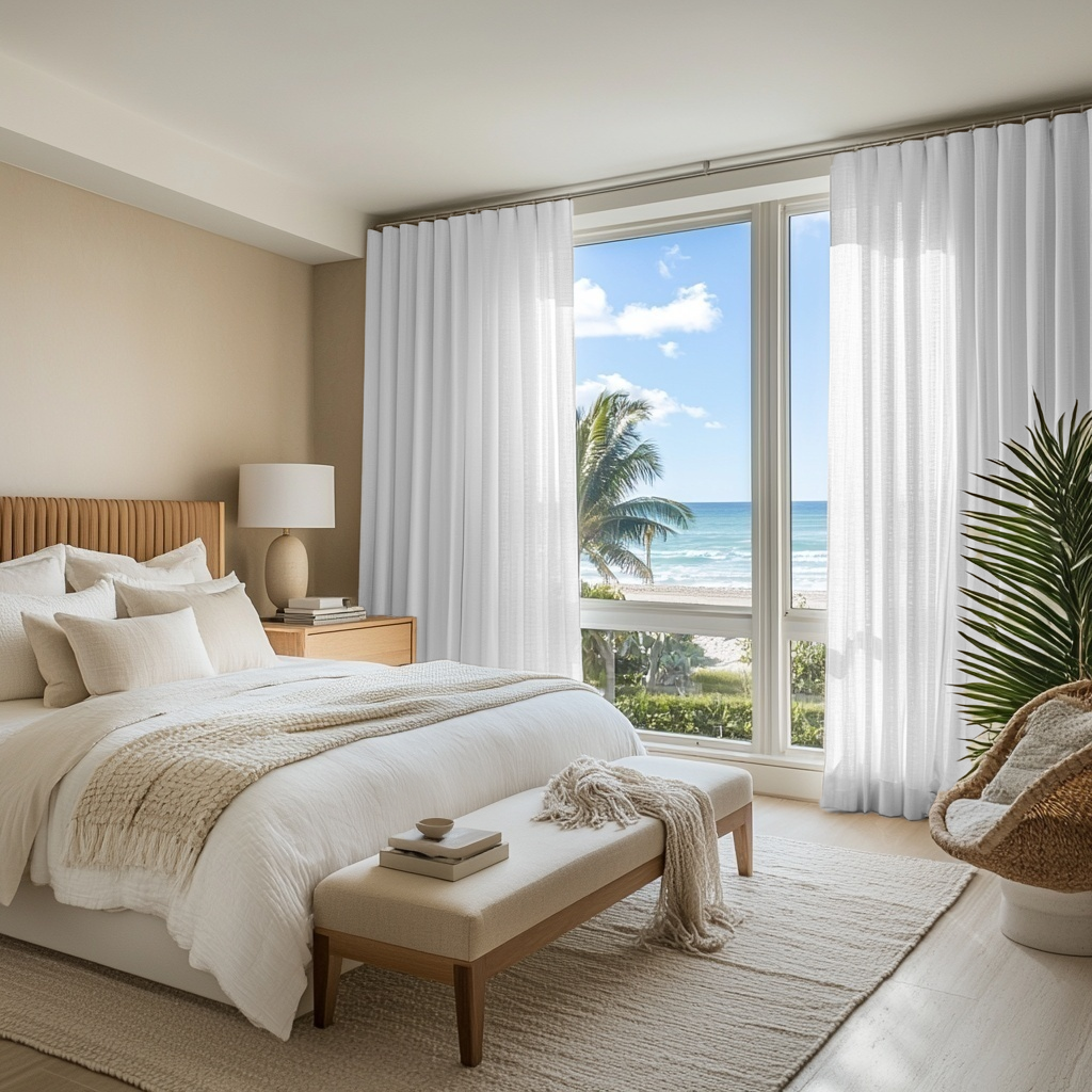 White Linen Wavefold Curtains