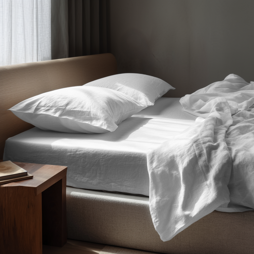 White Washed Linen Extra Deep Pocket Fitted Sheet Set Set
