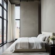 White Washed Linen Extra Deep Pocket Fitted Sheet Set Set