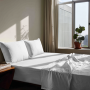 White Washed Linen Extra Deep Pocket Fitted Sheet Set Set