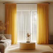 Pencil Pleat Linen Curtains For Living Room