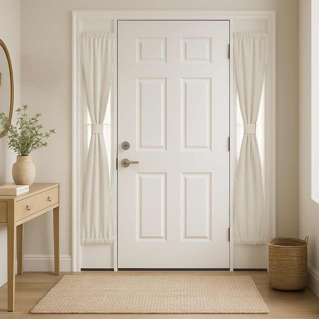 Heavy weight Off-white blackout sidelight curtains