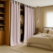 Dusty Pink Tab Top  Closet Linen Curtain
