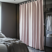 Dusty Pink Tab Top  Closet Linen Curtain