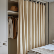 Tab Top Heavy Weight Ecru Closet Curtain