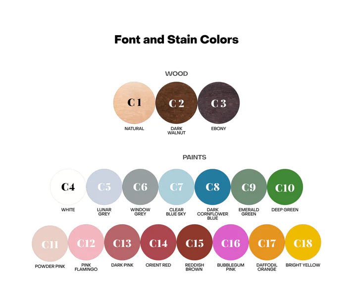 @Color: C1 - Natural, Color: C2 - Dark Walnut, Color: C3 - Ebony, Color: C4 - White, Color: C5 - Lunar Grey, Color: C6 - Window Grey, Color: C7 - Clear Blue Sky, Color: C8 - Dark Cornflower Blue, Color: C9 - Emerald Green, Color: C10 - Deep Green, Color: C11 - Powder Pink, Color: C12 - Pink Flamingo, Color: C13 - Dark Pink, Color: C14 - Orient Red, Color: C15 - Reddish Brown, Color: C16 - Bubblegum Pink, Color: C17 - Daffodil Orange, Color: C18 - Bright Yellow