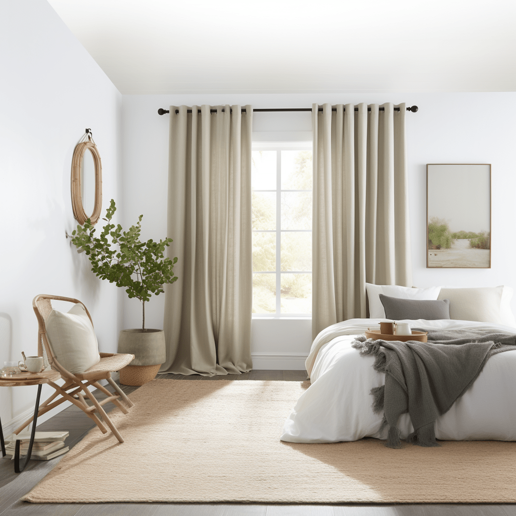 Bedroom Grommet Linen Curtains - Blackout - Custom Sizes: 63"; 84