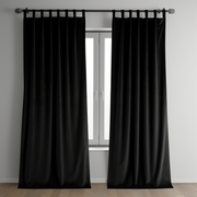 Black Velvet Tab Top Curtain - Custom Sizes and Colors