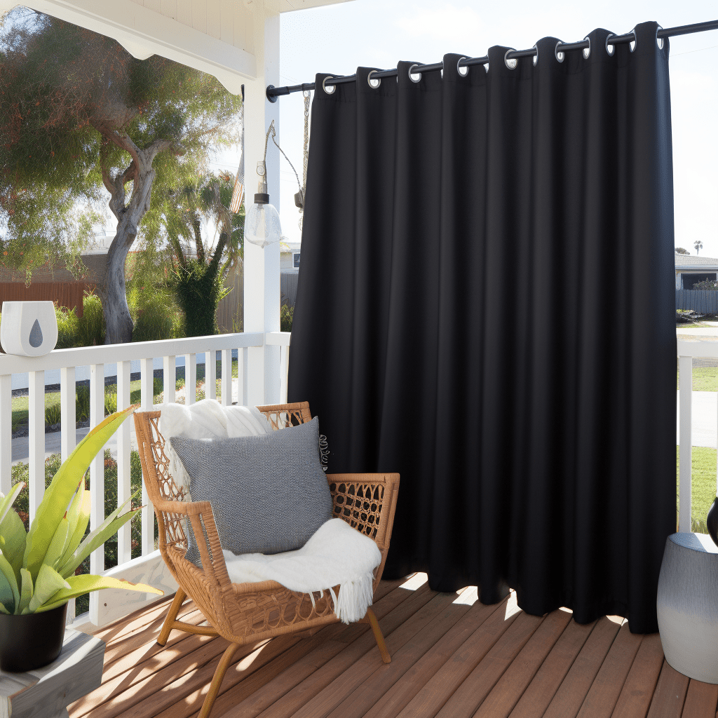 Black Outdoor Curtain - Triple-Weave Outdoor Blackout Curtain