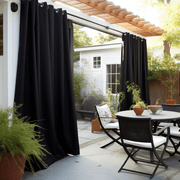 Black Outdoor Curtain - Triple-Weave Outdoor Blackout Curtain