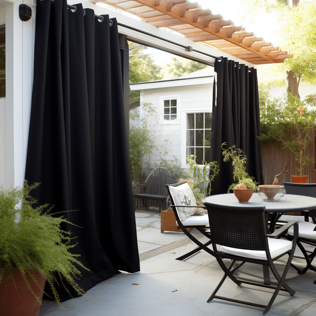 Black Outdoor Curtain - Triple-Weave Outdoor Blackout Curtain