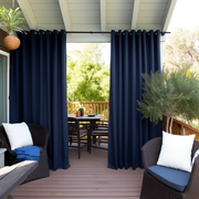 Dark Blue Outdoor Curtain - Weights Available - Different Headings and Custom Sizes - Perfect for Porches, Patio, Lawn & Garden, Heading: Metal Grommets