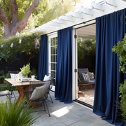 Dark Blue Outdoor Curtain - Weights Available - Different Headings and Custom Sizes - Perfect for Porches, Patio, Lawn & Garden, Heading: Rod Pocket
