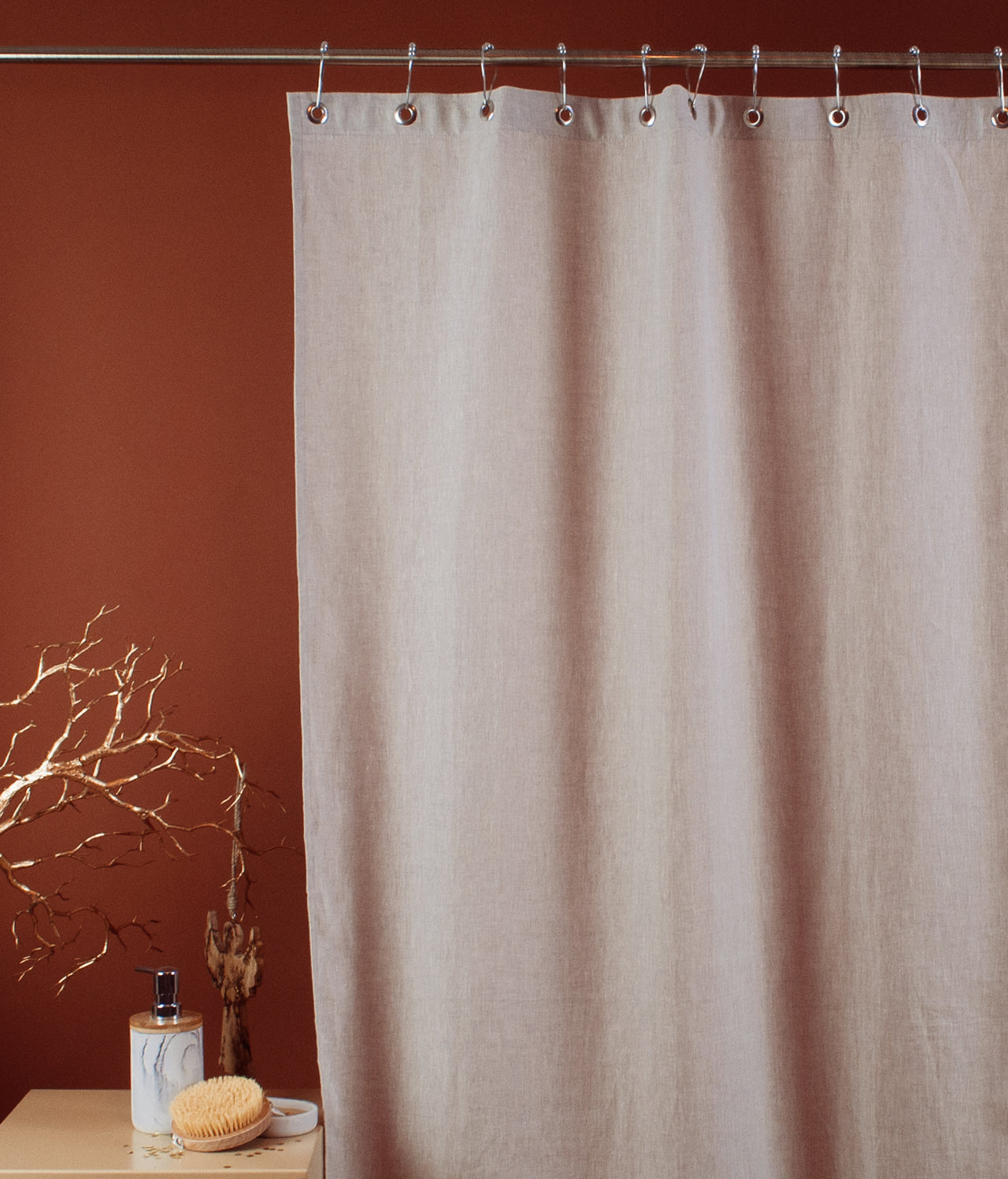 Linen Shower Curtains, Color: Natural