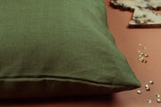 Linen pillow cover in Moss Green Green