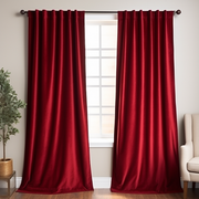 Classic Red Velvet Back Tab Curtain - Custom Sizes and Colors