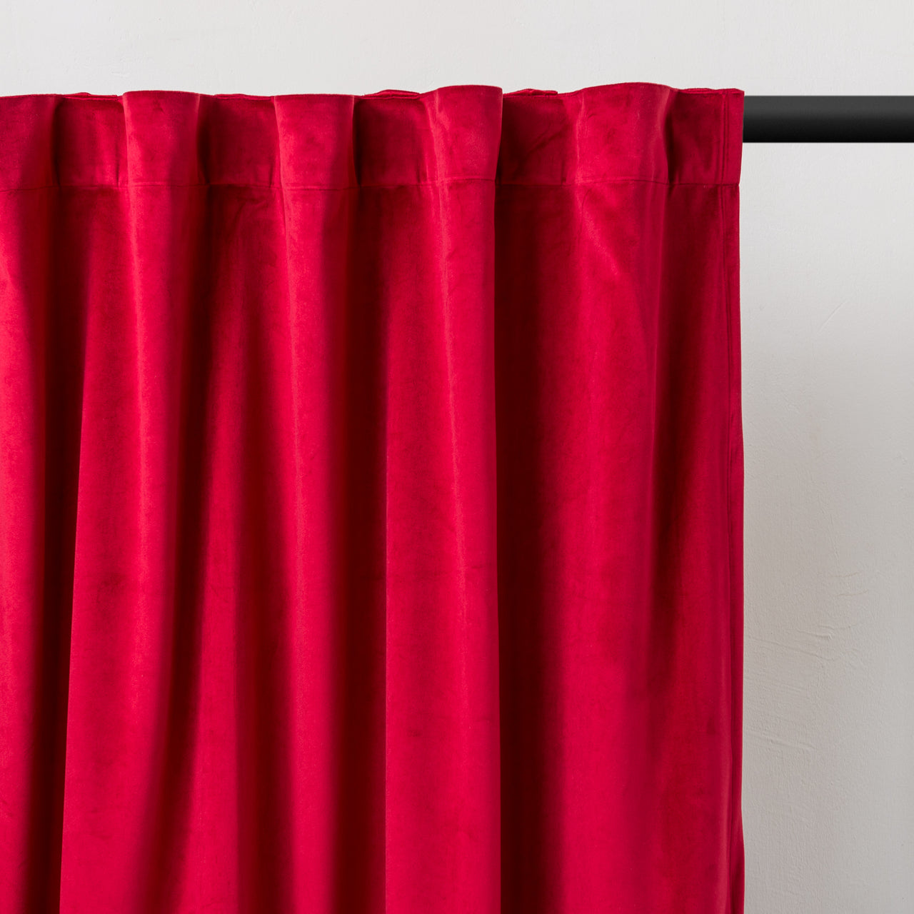 Classic Red Velvet Blackout Back Tab Curtain - Custom Sizes and Colors