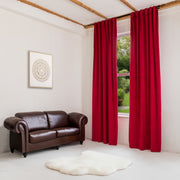 Classic Red Velvet Blackout Back Tab Curtain - Custom Sizes and Colors