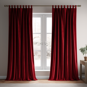 Classic Red Velvet Blackout Tab Top Curtain - Custom Sizes and Colors