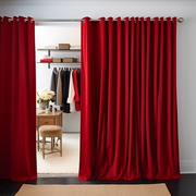 Classic Red Velvet Grommet Closet Curtains - Custom Width and Length
